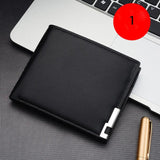 Men's Retro Leather Wallet Short Business Vertical Wallet