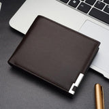 Men's Retro Leather Wallet Short Business Vertical Wallet