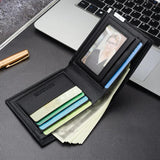 Men's Retro Leather Wallet Short Business Vertical Wallet