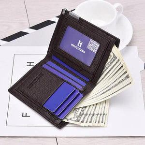 Men Wallet Thin Small Purse Mini Short PU Leather