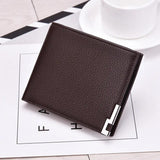 Men Wallet Thin Small Purse Mini Short PU Leather