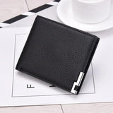Men Wallet Thin Small Purse Mini Short PU Leather