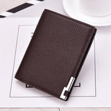Men Wallet Thin Small Purse Mini Short PU Leather