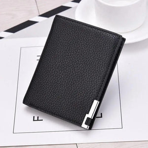 Men Wallet Thin Small Purse Mini Short PU Leather