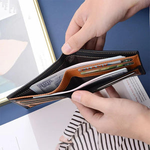 Men's Canvas Pattern Youth Wallet Thin Anti-theft Casual Wallet