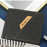 Men's Canvas Pattern Youth Wallet Thin Anti-theft Casual Wallet