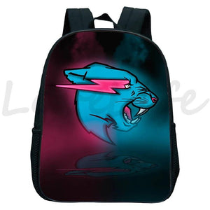 Mr Beast Lightning Cat Backpack Cartoon Bookbag Kindergarten Knapsack