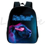Mr Beast Lightning Cat Backpack Cartoon Bookbag Kindergarten Knapsack