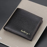 Woven Pattern Leather Men's Short Wallet Zipper Purse for Men