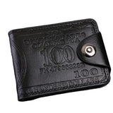 Men's Retro Magnetic Buckle Wallet Dollar Pattern Business Style