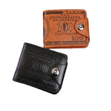 Men's Retro Magnetic Buckle Wallet Dollar Pattern Business Style