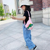 Kids Inclined Shoulder Bag Cartoon Print Anime Backpack