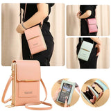 Soft Leather Touch Screen Crossbody Handbag