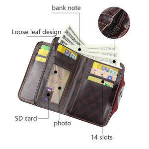 Men Wallet Leather Clutch Bag Magnetic Snap Compartment Purse
