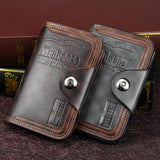 Men Wallet Leather Clutch Bag Magnetic Snap Compartment Purse