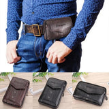 Classic Texture Men Pu Leather Fanny Waist Bag