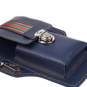 Men's Large Capacity PU Leather Waist Bag Crossbody Pouch