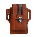 Men's Large Capacity PU Leather Waist Bag Crossbody Pouch