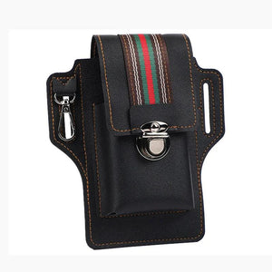 Men's Large Capacity PU Leather Waist Bag Crossbody Pouch
