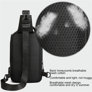Anti-Theft Men's Crossbody Bag with USB Charging