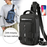 Anti-Theft Men's Crossbody Bag with USB Charging