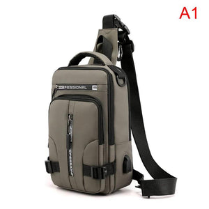 Anti-Theft Men's Crossbody Bag with USB Charging