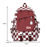 Harajuku Style Backpack Large Capacity Plaid Checkerboard Student