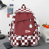Harajuku Style Backpack Large Capacity Plaid Checkerboard Student
