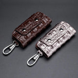 Crocodile Pattern Cowhide Leather Car Key Case