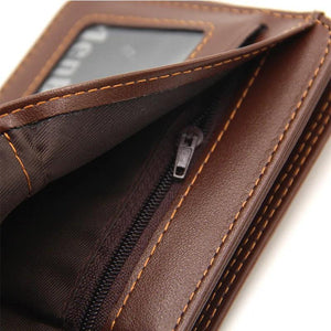 Men's Leather Wallet Vintage Short Purse Crocodile Pattern