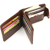 Men's Leather Wallet Vintage Short Purse Crocodile Pattern