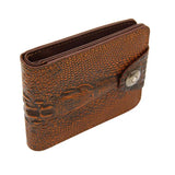Men's Leather Wallet Vintage Short Purse Crocodile Pattern