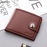Men PU Wallets Short Zipper Card Holder Money Purses