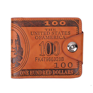 Vintage Men's Bifold Mini Wallet PU Leather Zip Money Bag