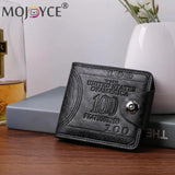 Vintage Men's Bifold Mini Wallet PU Leather Zip Money Bag