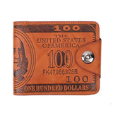 Vintage Men's Bifold Mini Wallet PU Leather Zip Money Bag