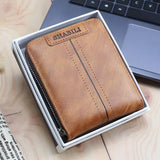 Men's Short Wallet Classic Zipper Business Wallet