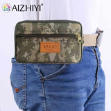 Men Multi-function PU Leather Fanny Waist Bag