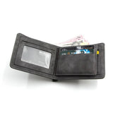 Men's Short Leather Wallet Retro Two Fold Thin Wallet