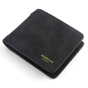 Men's Short Leather Wallet Retro Two Fold Thin Wallet