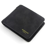 Men's Short Leather Wallet Retro Two Fold Thin Wallet