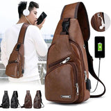Men's Canvas Shoulder Bag Sling Chest Pack Sports Crossbody Handbag