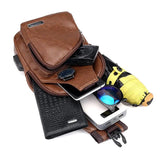 Men's USB Charging Shoulder Bag Anti Theft Chest Waist Pack Messenger Bag