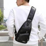 Men's USB Charging Shoulder Bag Anti Theft Chest Waist Pack Messenger Bag