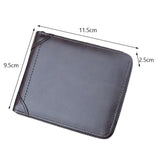 Men's Short Zip Money Clip Leather Wallet for Daily Use