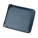 Men's Short Zip Money Clip Leather Wallet for Daily Use