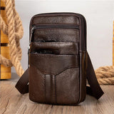 Men's PU Leather Waist Packs Phone Pouch Bags Waist Bag