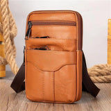 Men's PU Leather Waist Packs Phone Pouch Bags Waist Bag