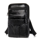Men's PU Leather Waist Packs Phone Pouch Bags Waist Bag