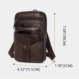 Men's PU Leather Waist Packs Phone Pouch Bags